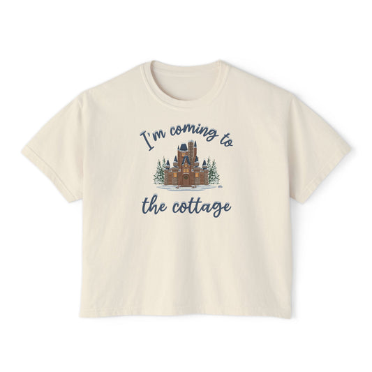 Snowy Cabin Castle, I'm Coming to the Cottage - Women's Boxy Tee
