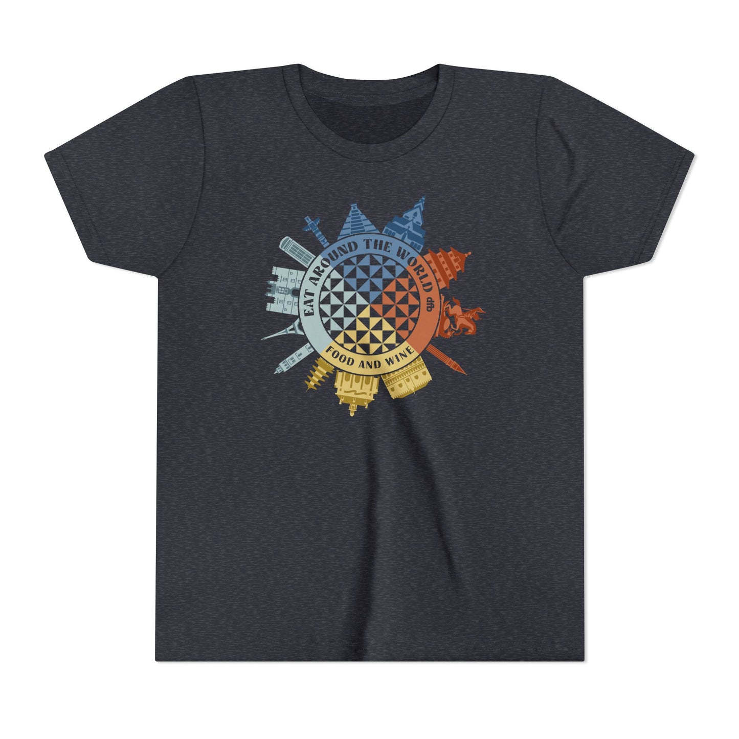 Food & Wine Compass -  Kid's Short Sleeve Tee Shirt