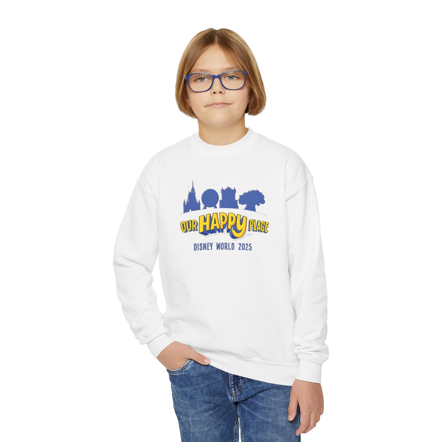 Our Happy Place 2025 - Family Matching  - Youth Crewneck Sweatshirt