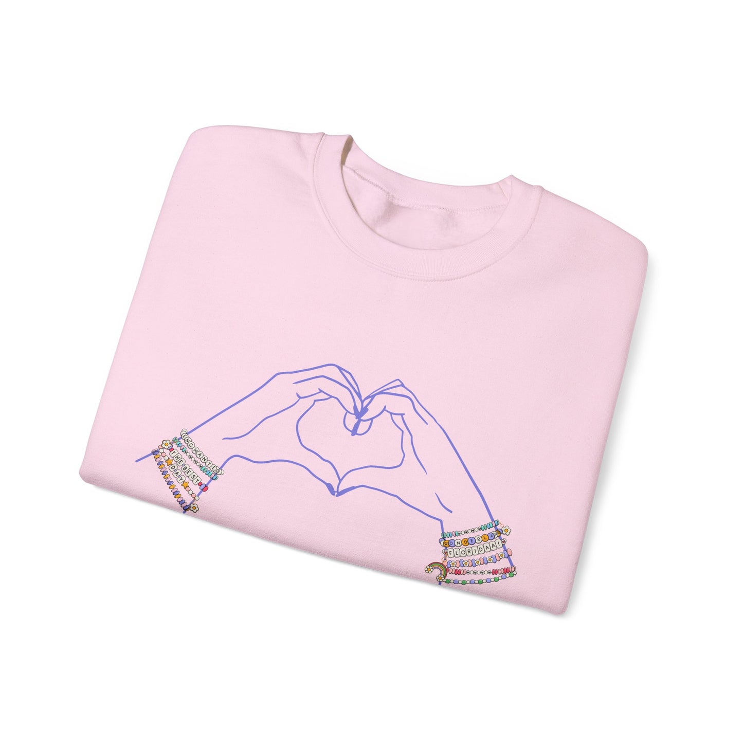 Heart Hands Friendship Bracelets - Adult Crewneck Sweatshirt