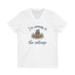 Snowy Cabin Castle, I'm Coming to the Cottage - Short Sleeve V-Neck Tee