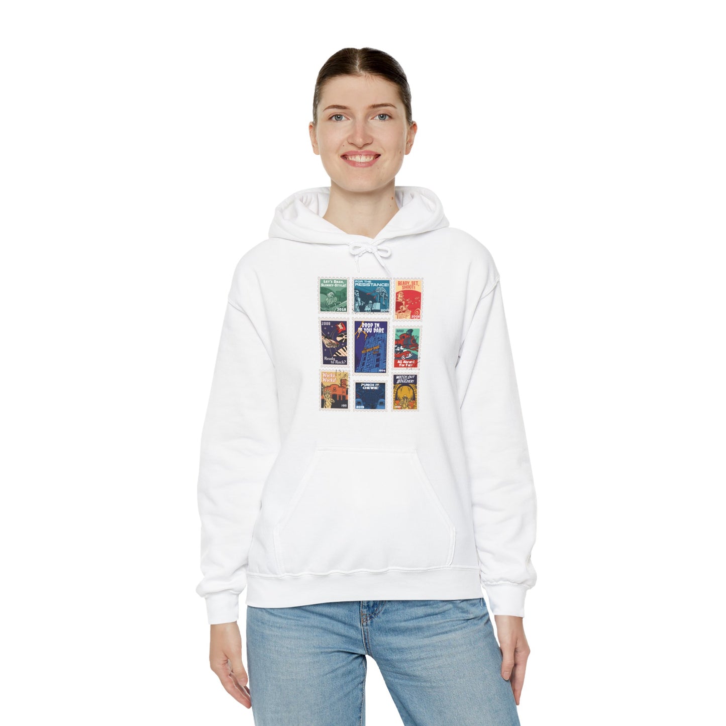 Hollywood Studios Vintage Stamps - Adult Hoodie Sweatshirt