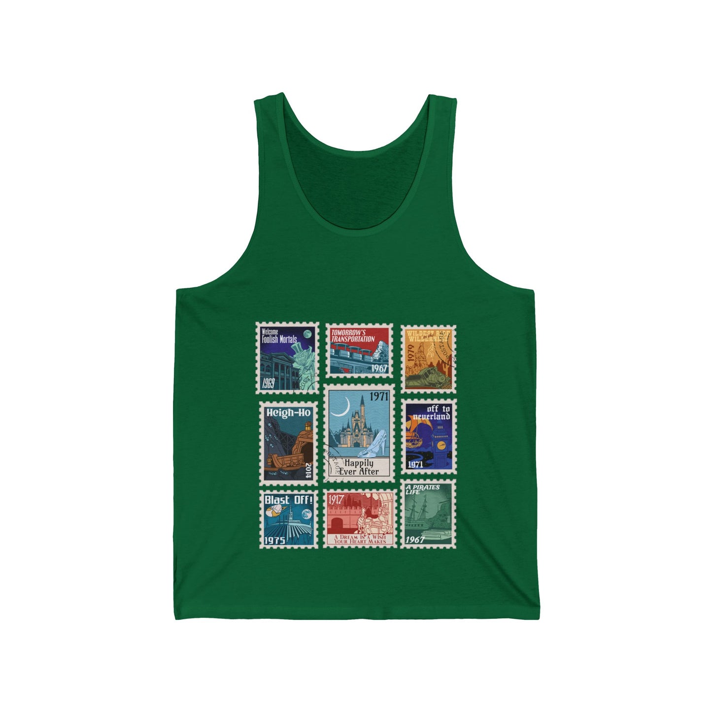 Magic Kingdom Vintage Stamps - Adult Unisex Tank Top