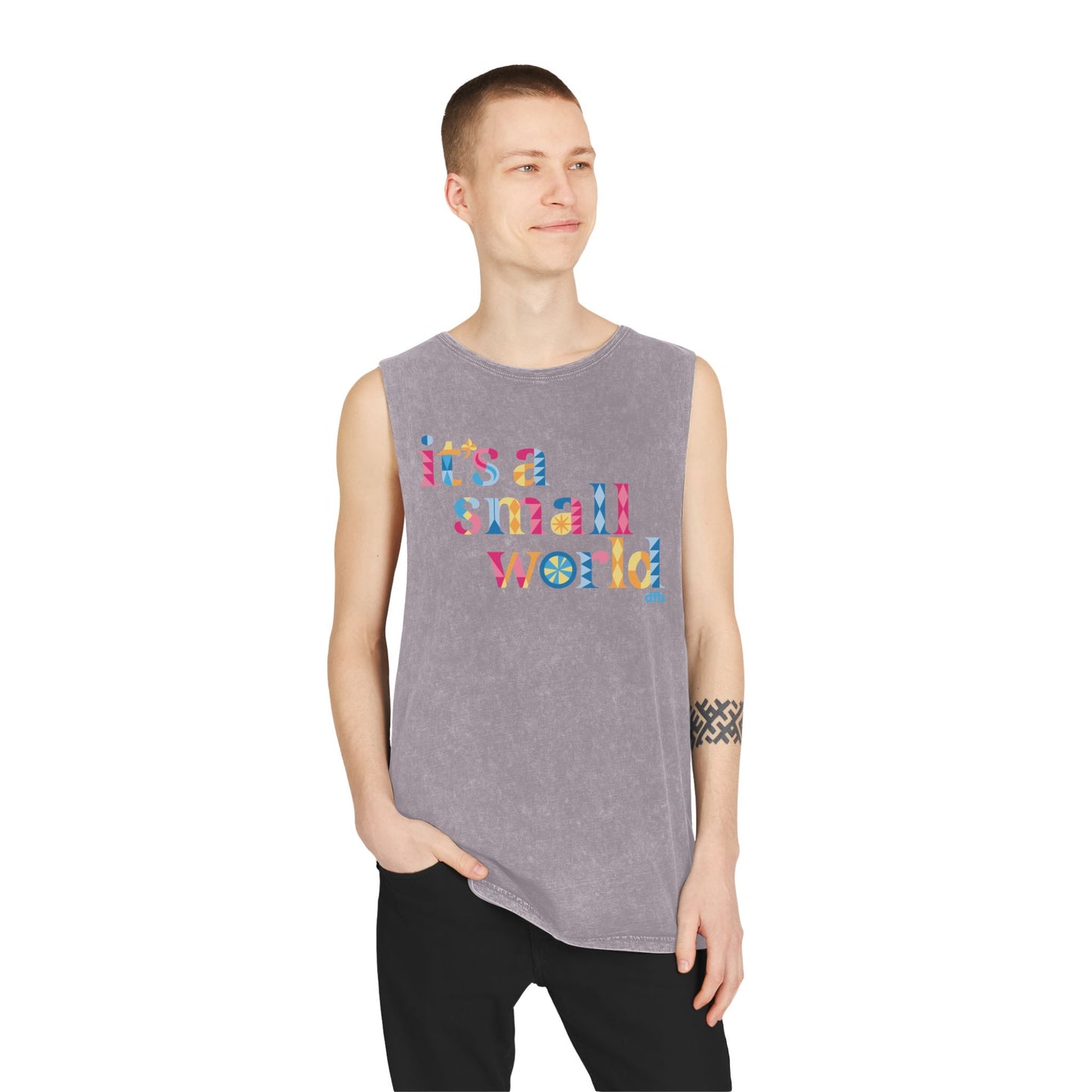 it's a small world - Unisex Stonewash Tank Top