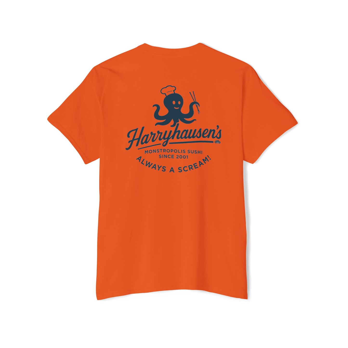 Harryhausen's - Front & Back w/ Pocket - Unisex Heavy Cotton Pocket Tee