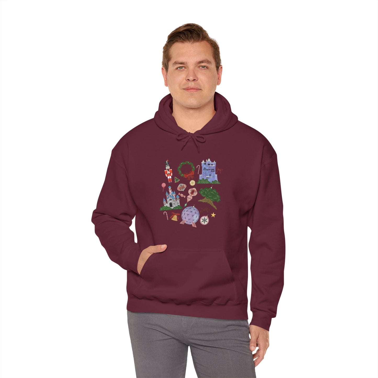 Park Icons Vintage Ornaments - Adult Hoodie Sweatshirt