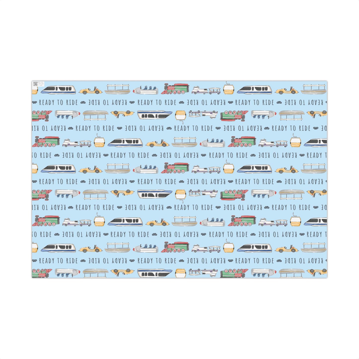 Ready to Ride, Light Blue Background - Gift Wrap Papers