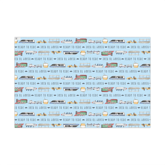 Ready to Ride, Light Blue Background - Gift Wrap Papers