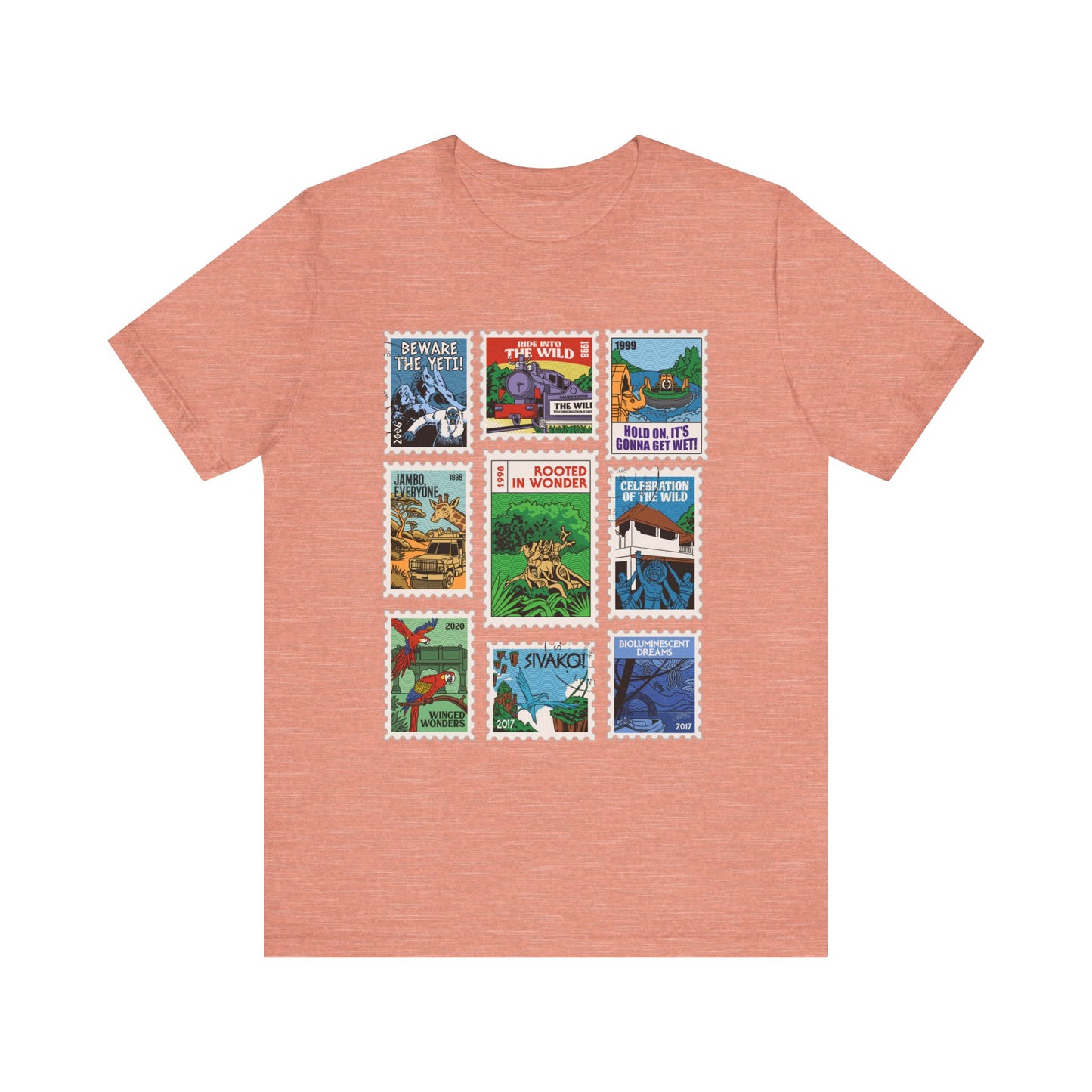 Animal Kingdom Vintage Stamps - Adult Tee Shirt