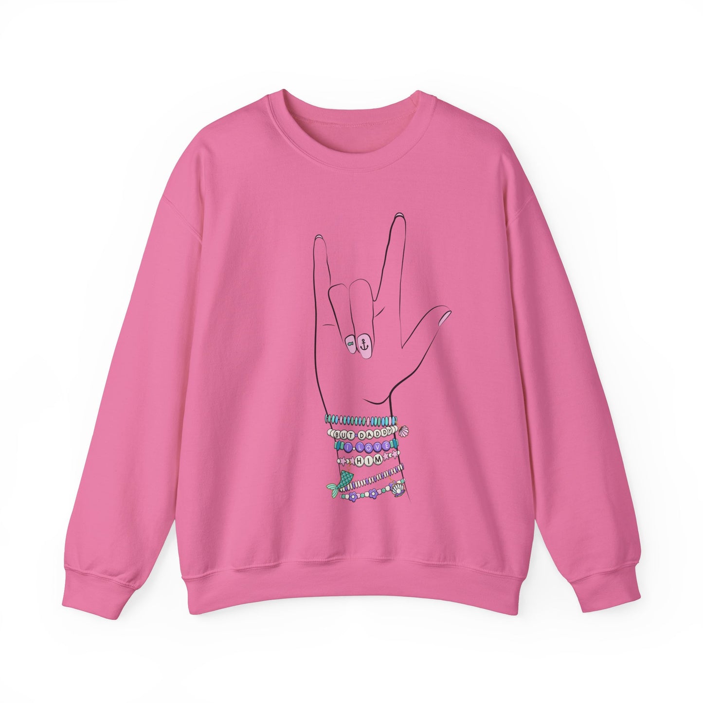 "But Daddy I Love Him!" - Friendship Bracelets - Adult Crewneck Sweatshirt