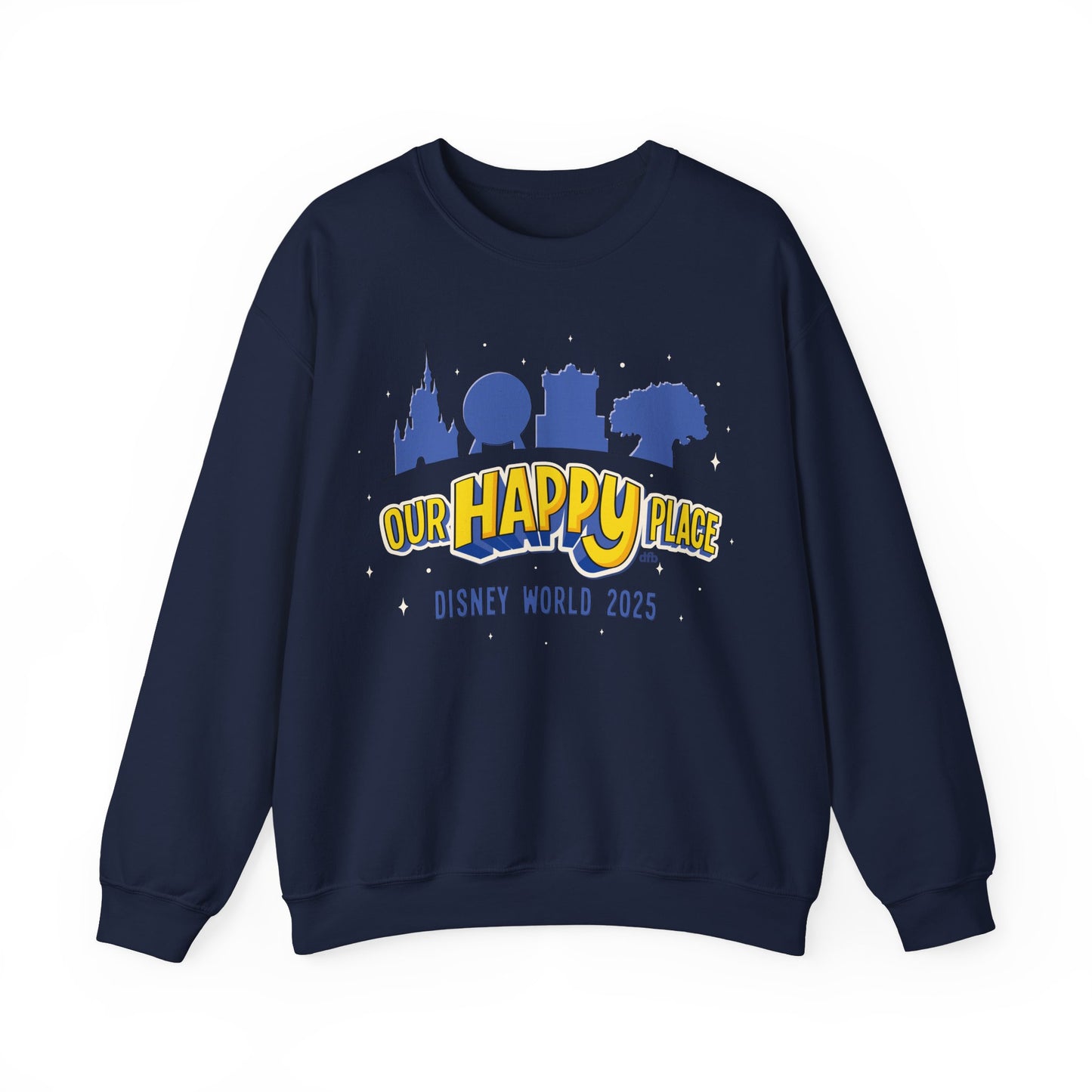 Our Happy Place 2025 - Family Matching Tee - Adult Crewneck Sweatshirt