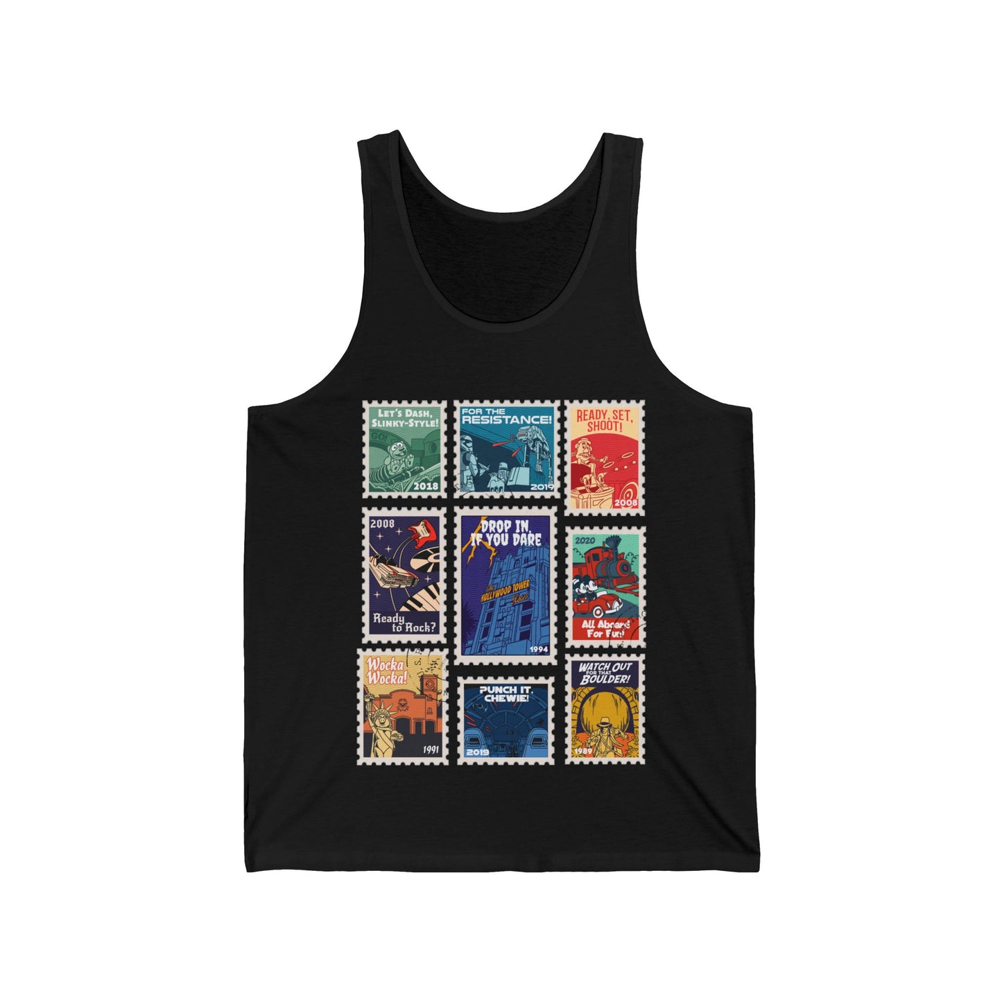 Hollywood Studios Vintage Stamps - Adult Unisex Tank Top