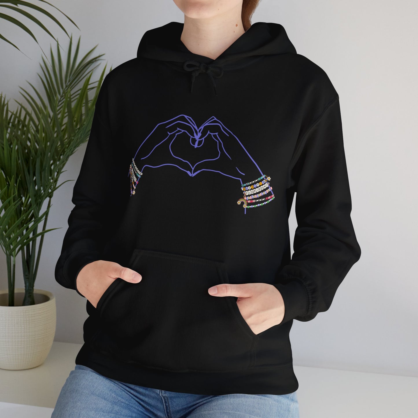 Heart Hands Friendship Bracelet - Adult Hoodie Sweatshirt