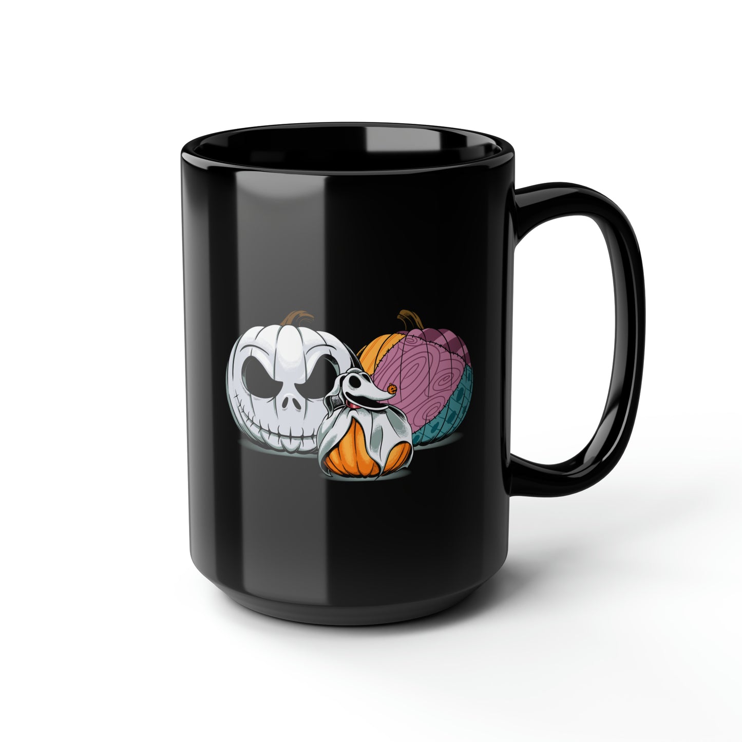 This Is Halloween Pumpkin Trio Black Mug, 15oz