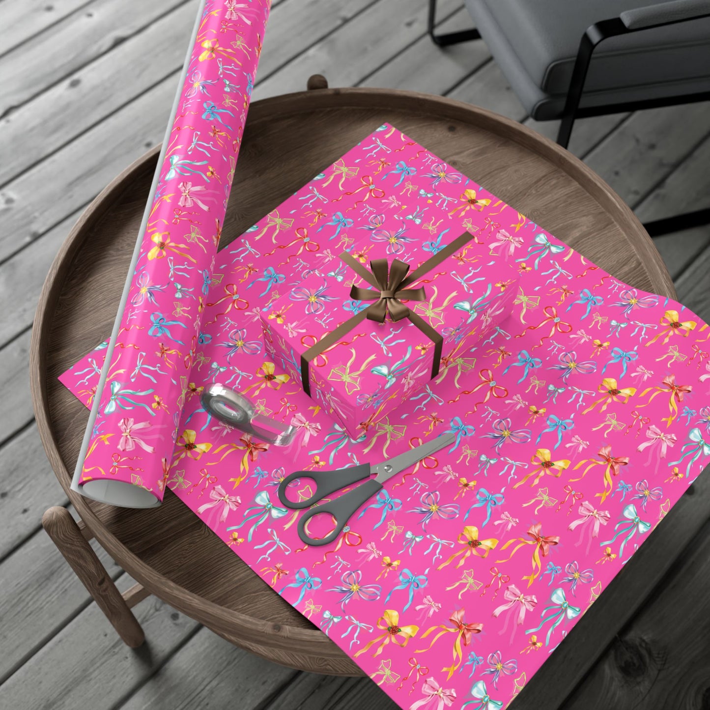 Bibbidi Bobbidi Bow, Princess Bows, Pink Background - Gift Wrap Papers