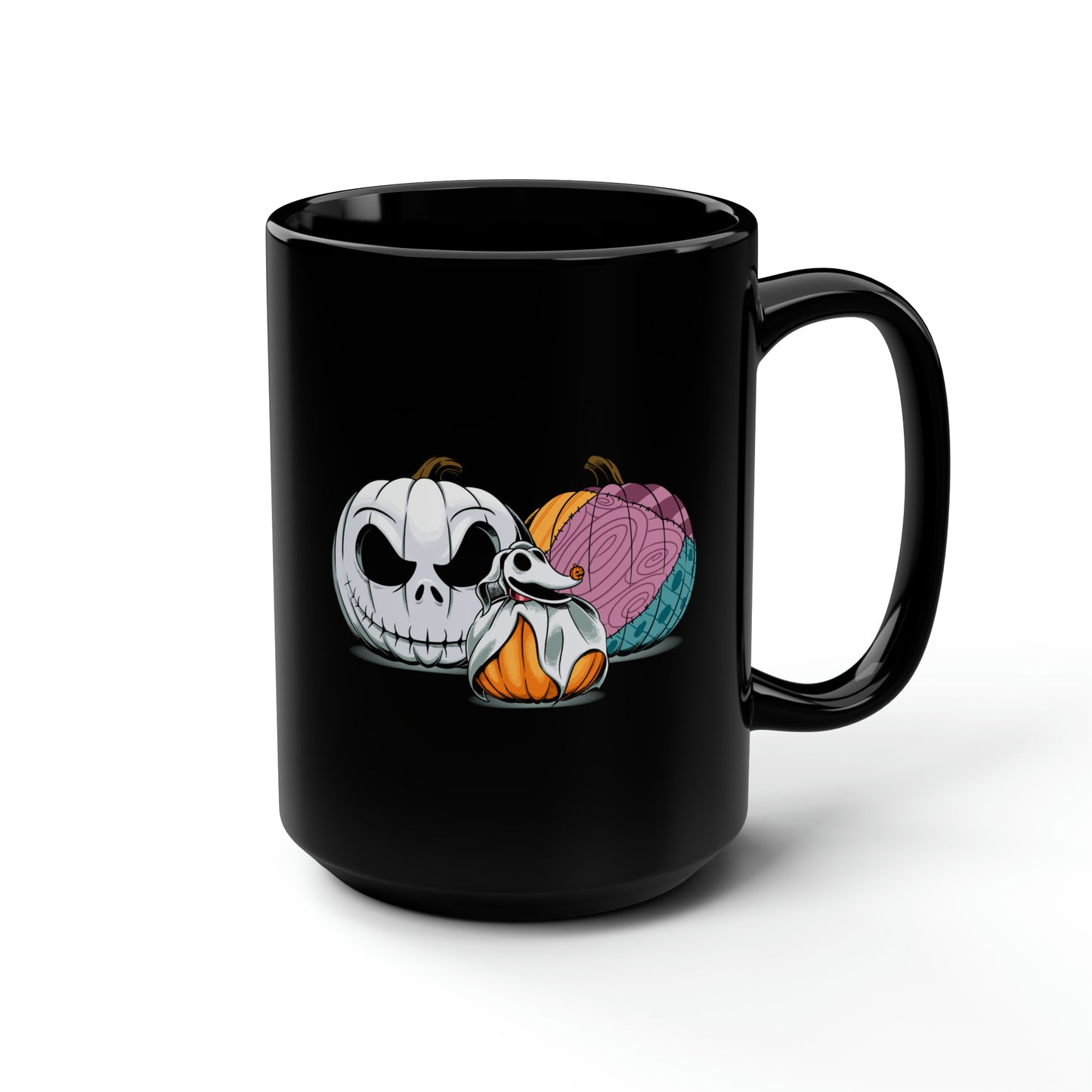 This Is Halloween Pumpkin Trio Black Mug, 15oz