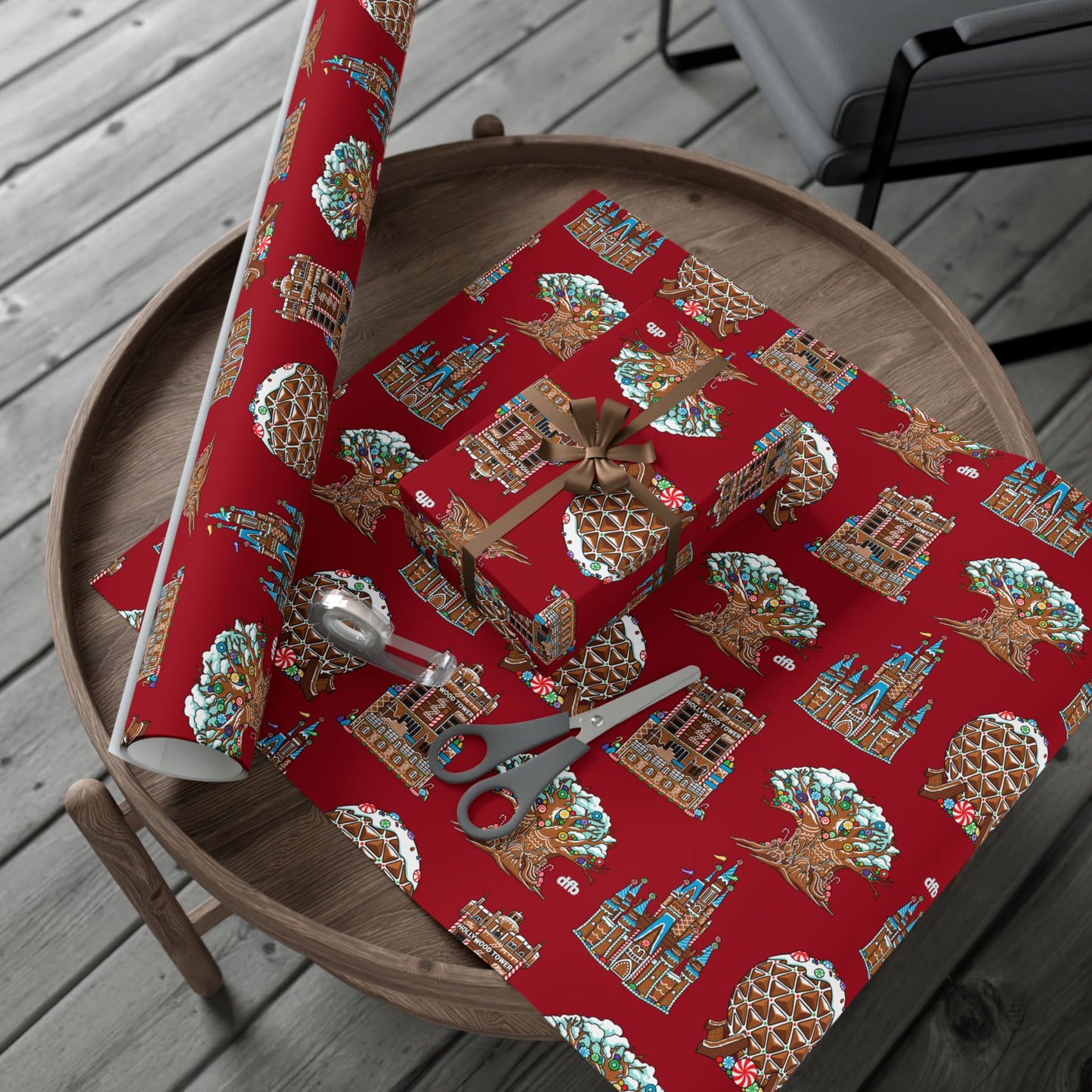 Gingerbread Park Landmarks - Gift Wrap Papers