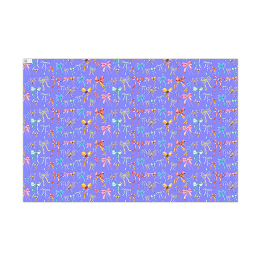 Bibbidi Bobbidi Bow, Princess Bows, Purple Background - Gift Wrap Papers