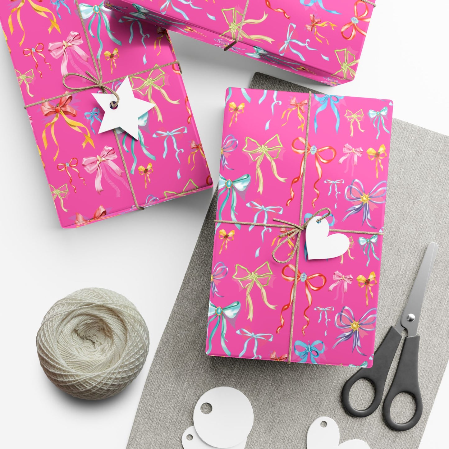 Bibbidi Bobbidi Bow, Princess Bows, Pink Background - Gift Wrap Papers