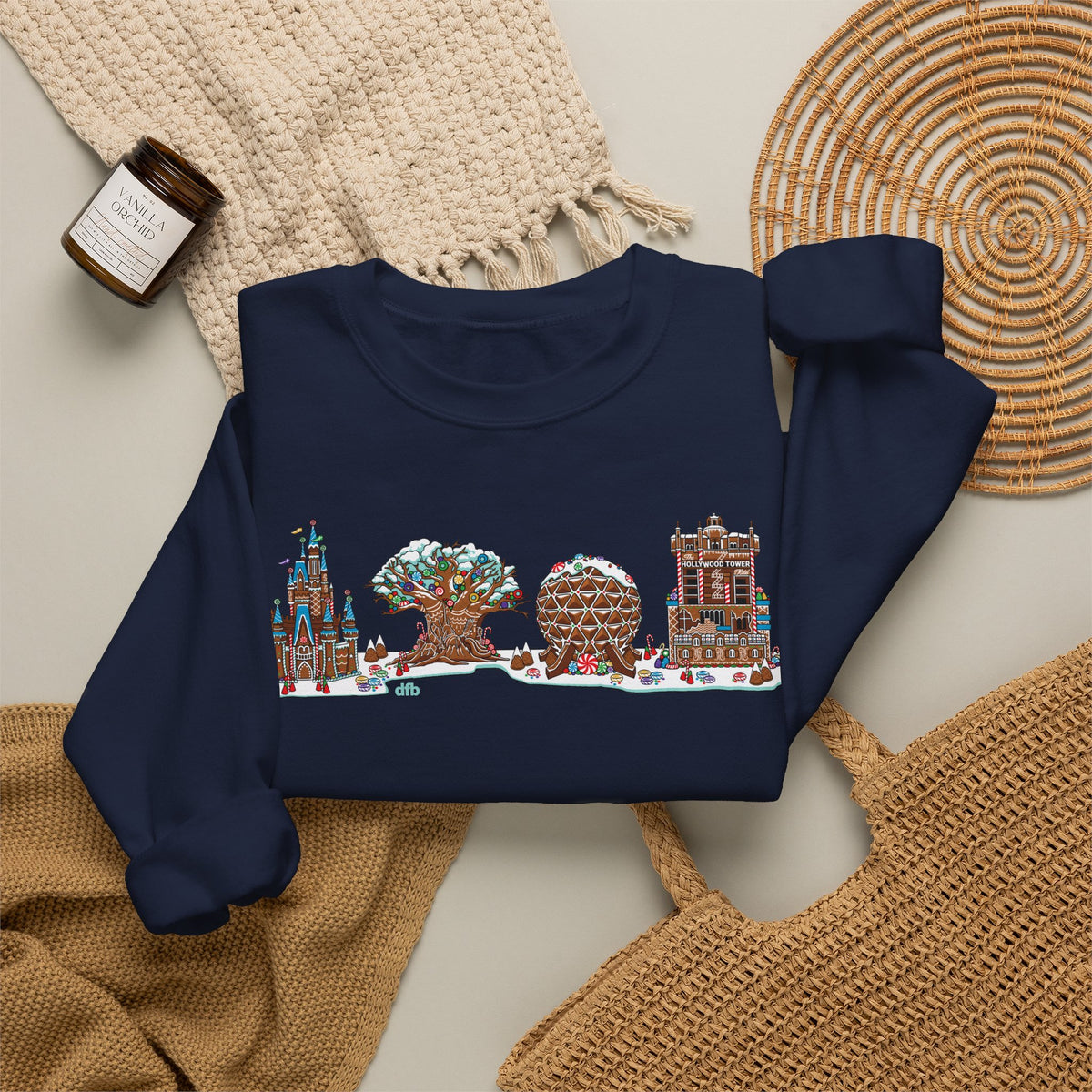 Gingerbread Park Icons - Adult Crewneck Sweatshirt