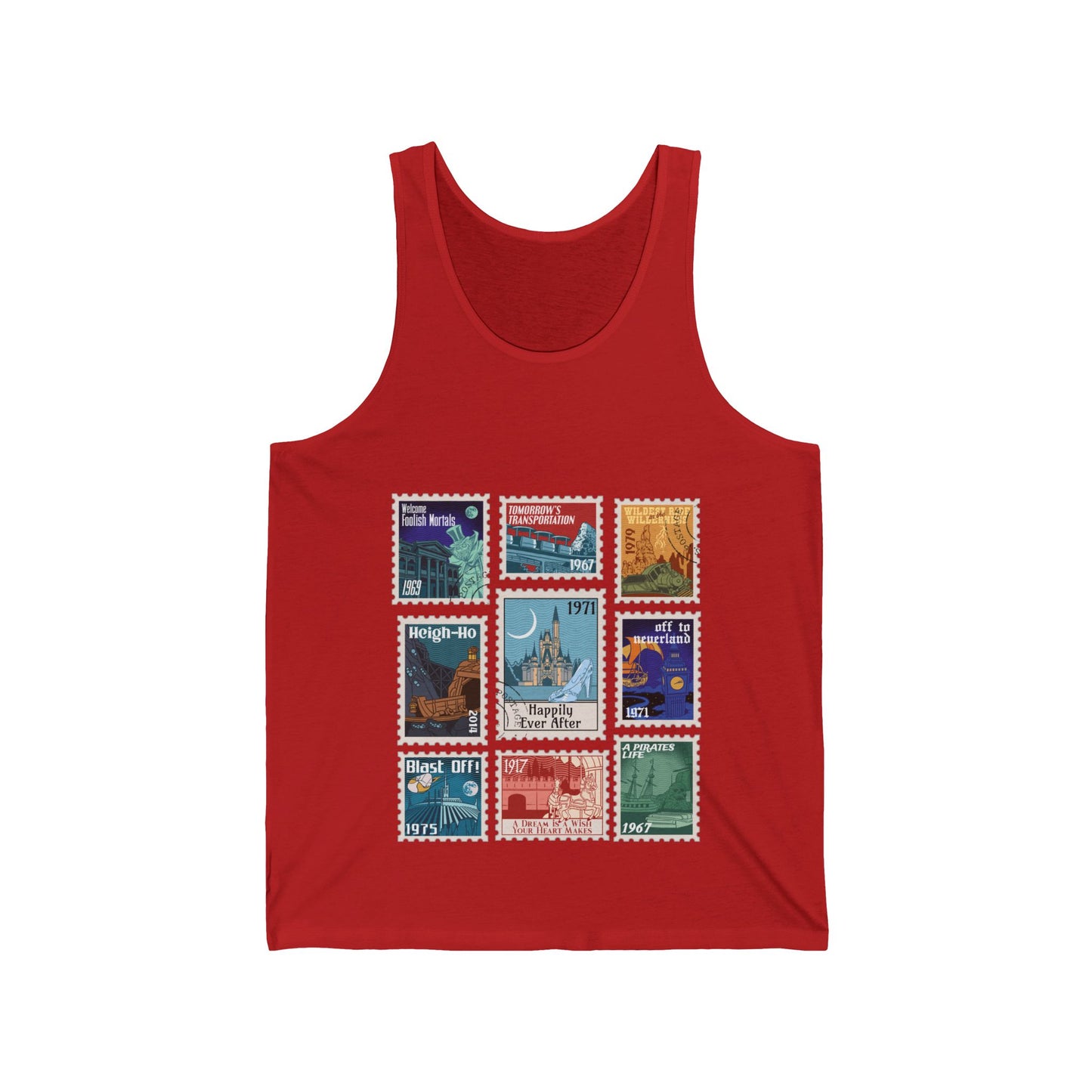 Magic Kingdom Vintage Stamps - Adult Unisex Tank Top