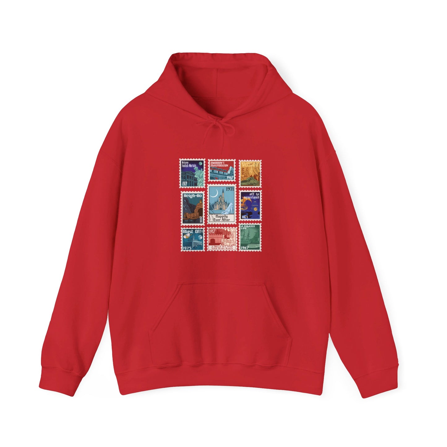 Magic Kingdom Vintage Stamps - Adult Hoodie Sweatshirt