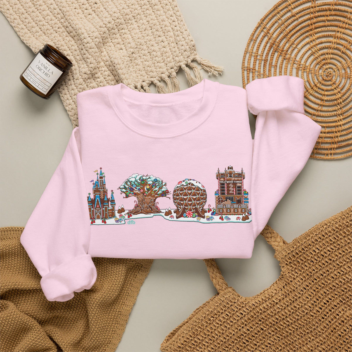 Gingerbread Park Icons - Adult Crewneck Sweatshirt