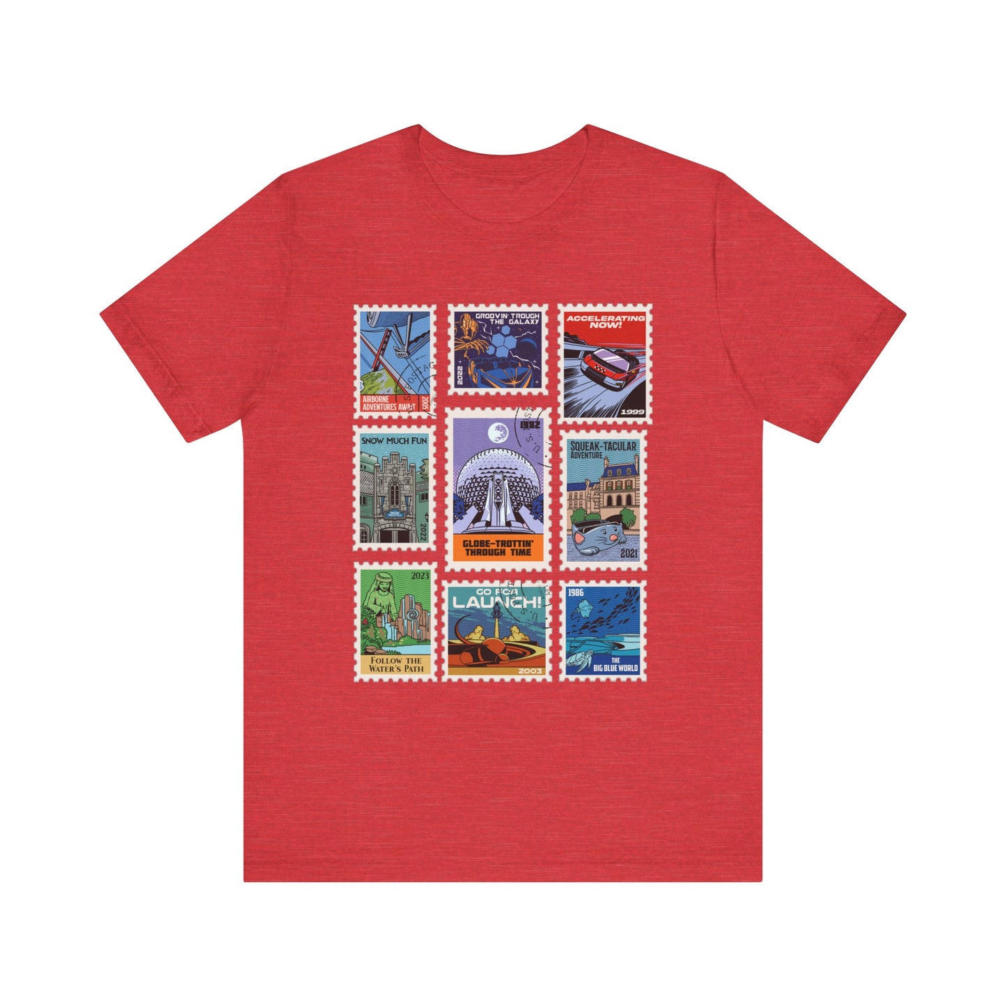 EPCOT Vintage Stamps - Adult Tee Shirt