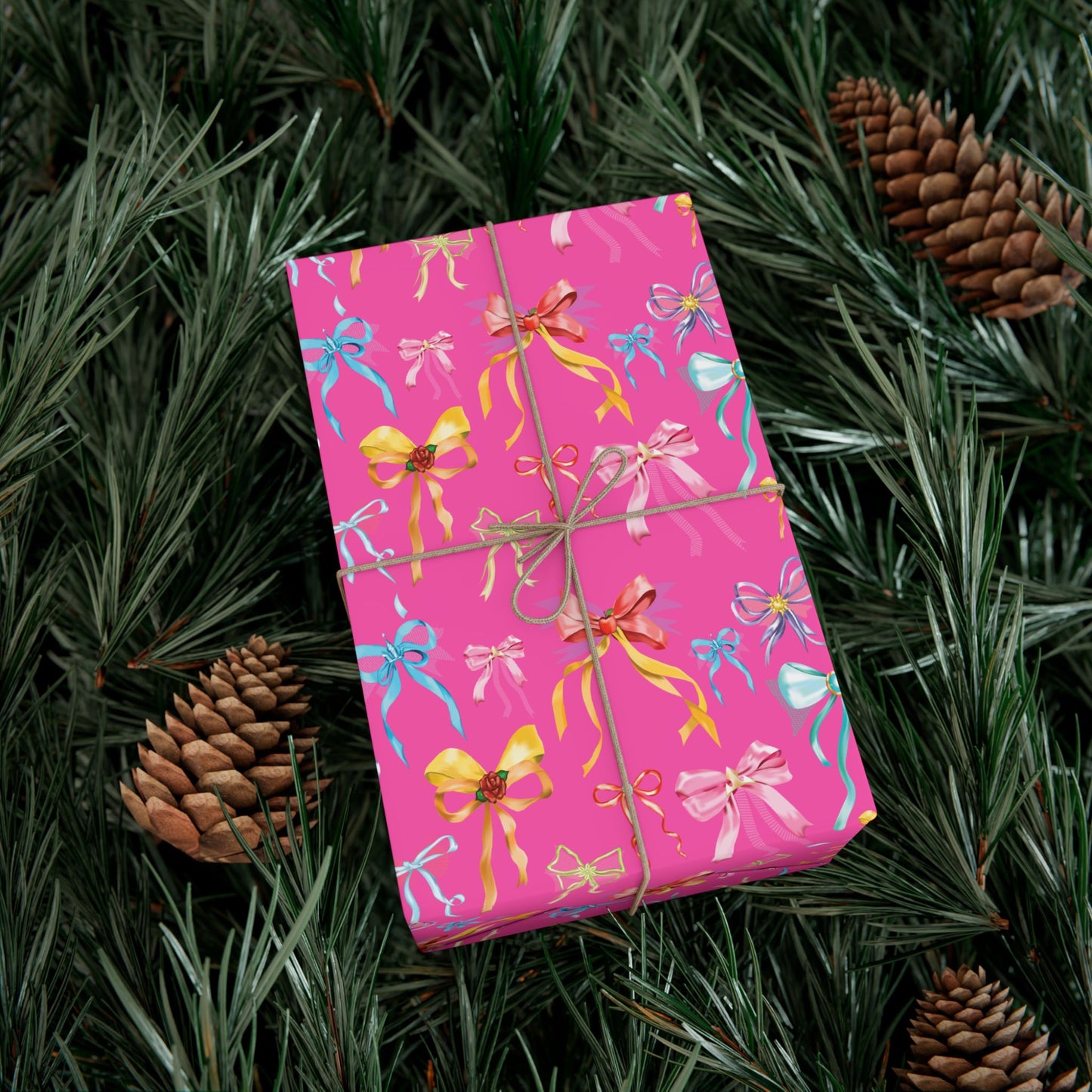 Bibbidi Bobbidi Bow, Princess Bows, Pink Background - Gift Wrap Papers