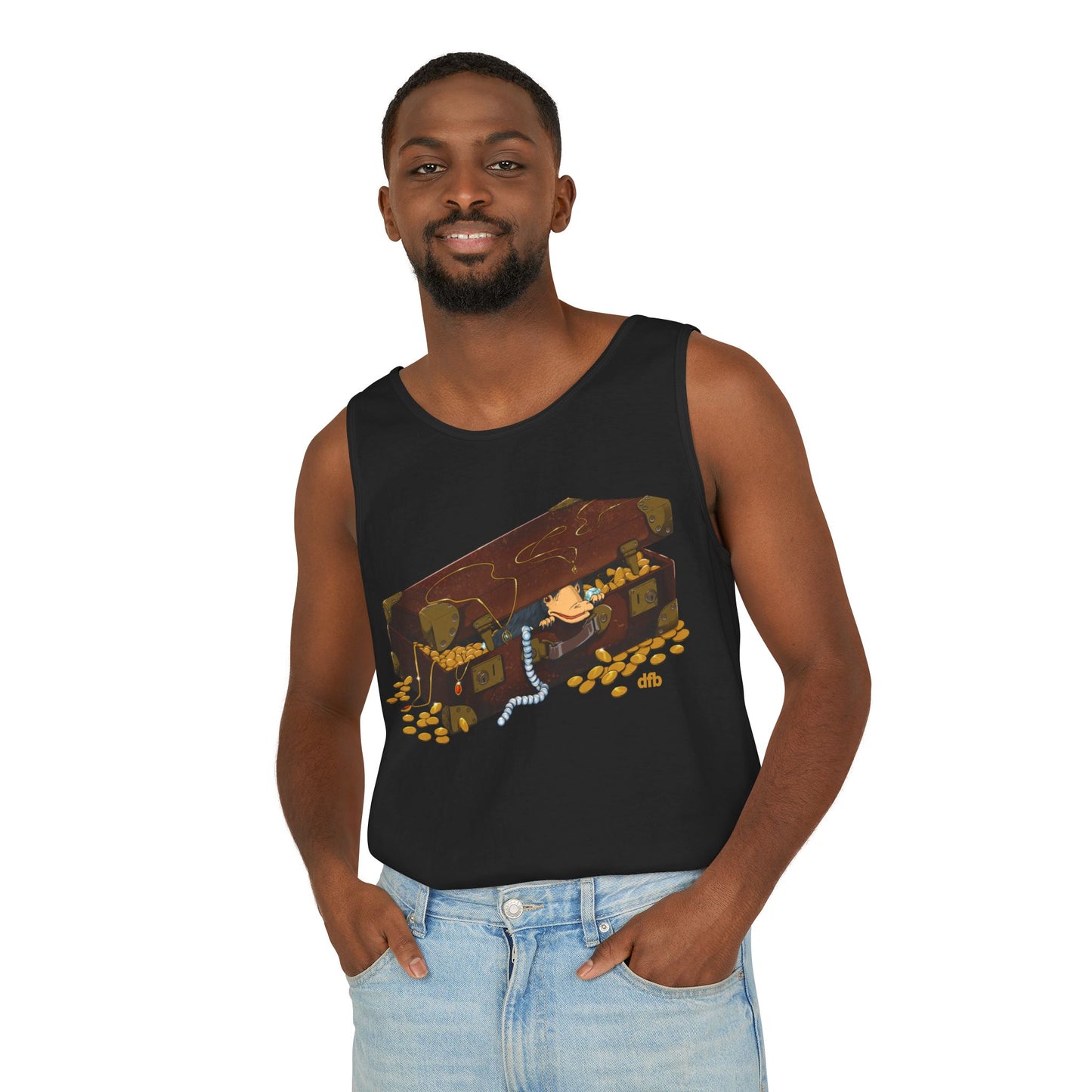 Niffler in a Suitcase - Unisex Garment-Dyed Tank Top