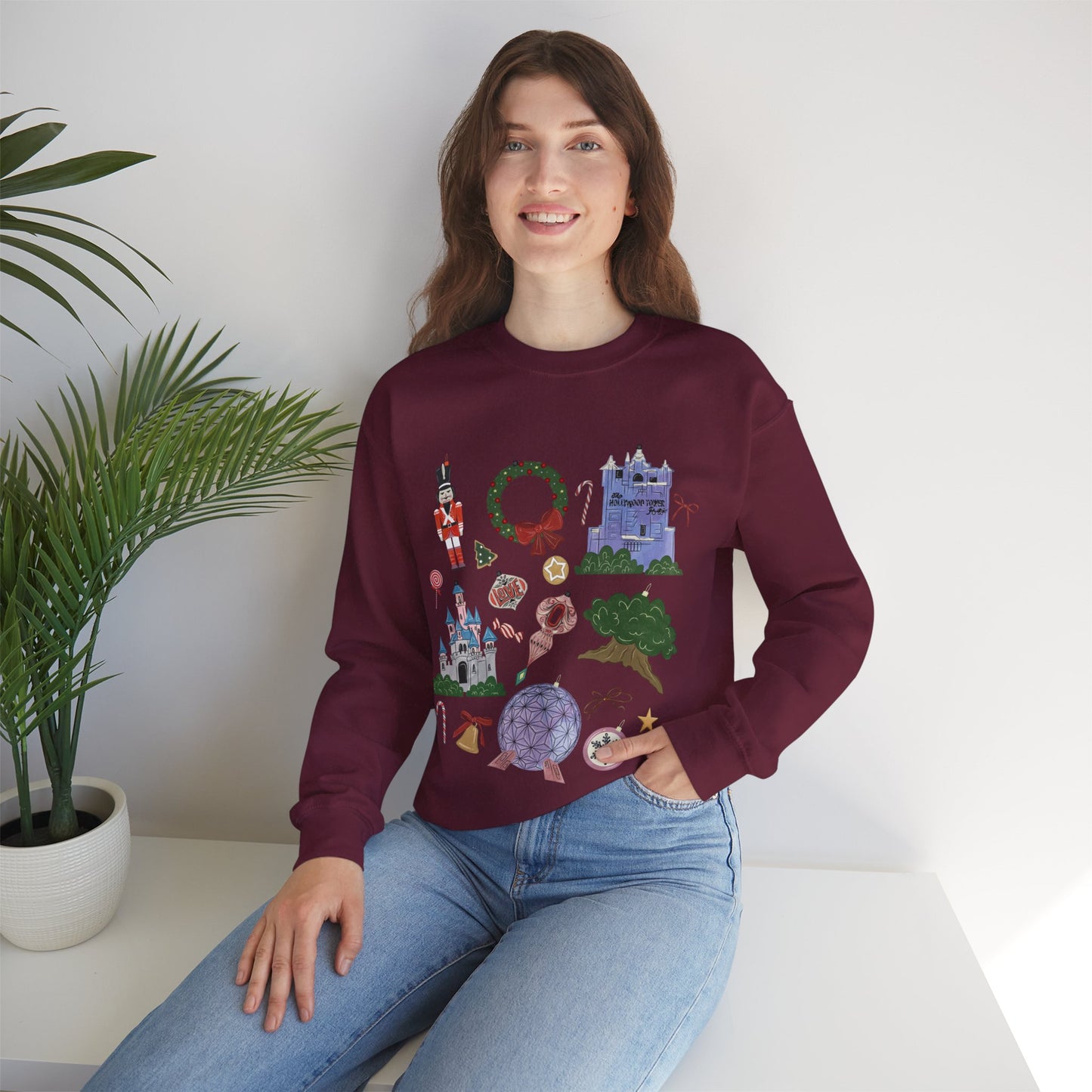 Park Icons Vintage Ornaments - Adult Crewneck Sweatshirt