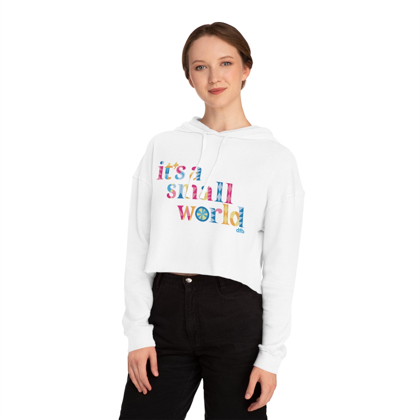 it's a small world - Women’s Cropped Hooded Sweatshirt