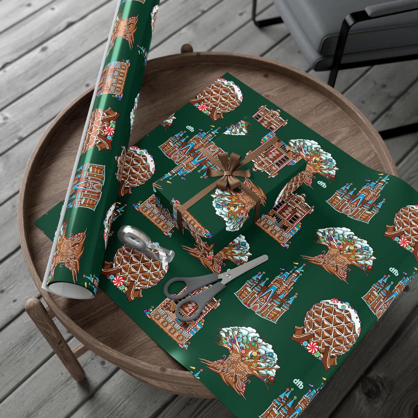 Gingerbread Park Landmarks - Gift Wrap Papers