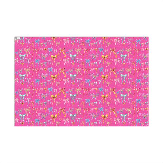 Bibbidi Bobbidi Bow, Princess Bows, Pink Background - Gift Wrap Papers