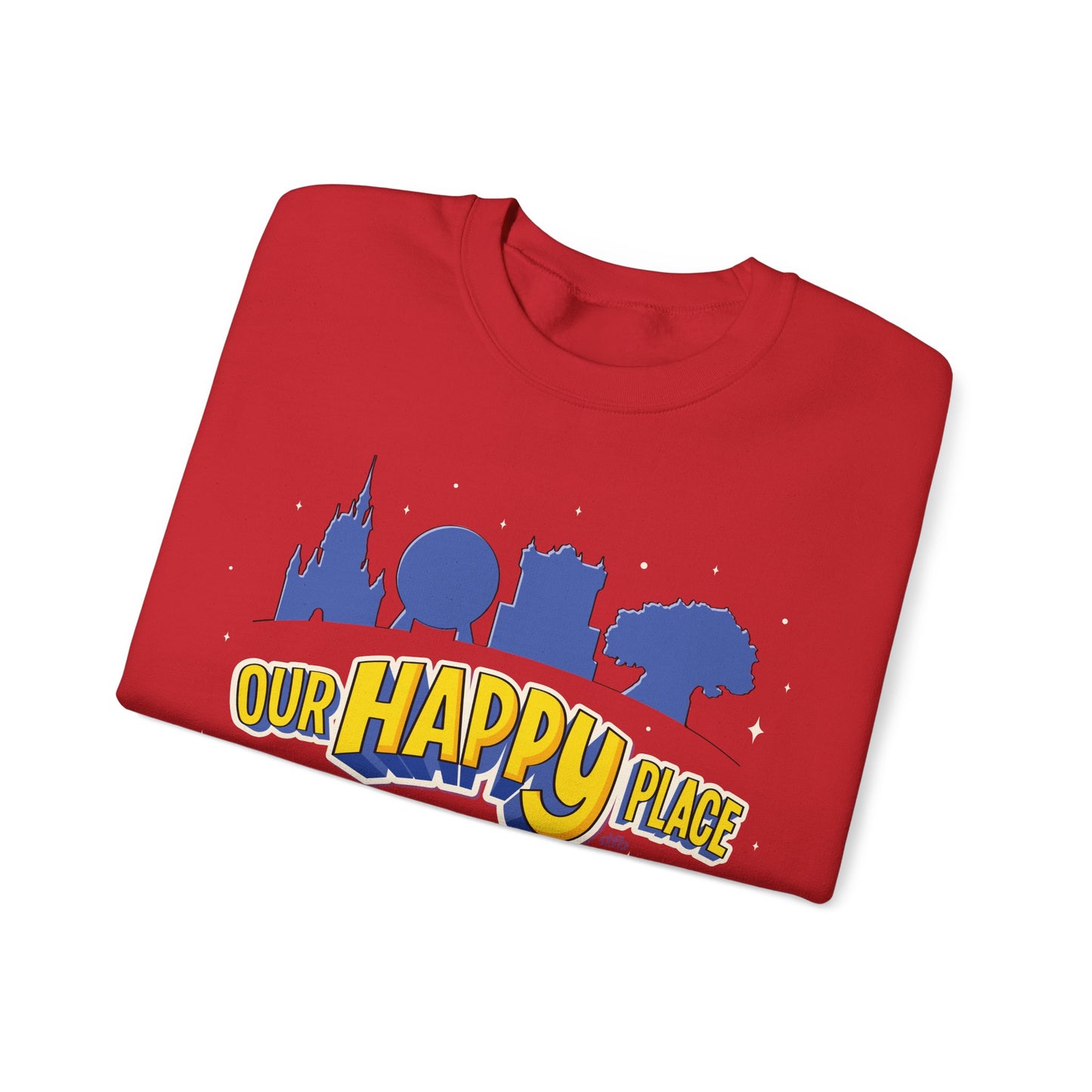 Our Happy Place 2025 - Family Matching Tee - Adult Crewneck Sweatshirt