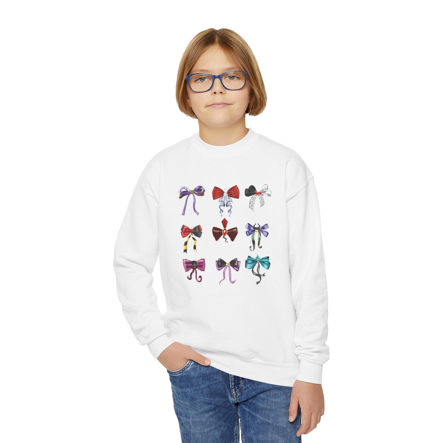 Bad to the Bow - Villains Bows - Youth Crewneck Sweatshirt