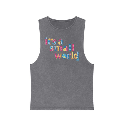 it's a small world - Unisex Stonewash Tank Top