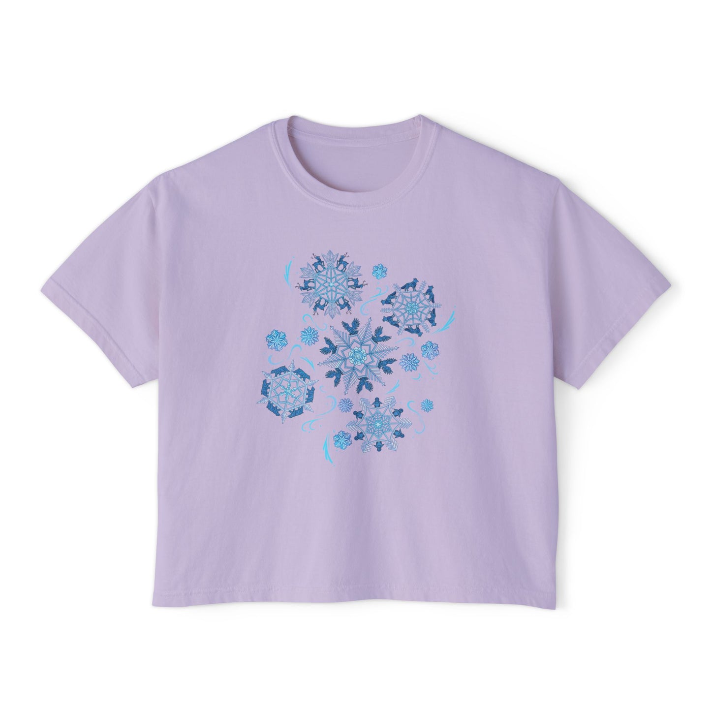 Merry Menagerie Snowflakes - Animal Kingdom's Puppets - Women's Boxy Tee