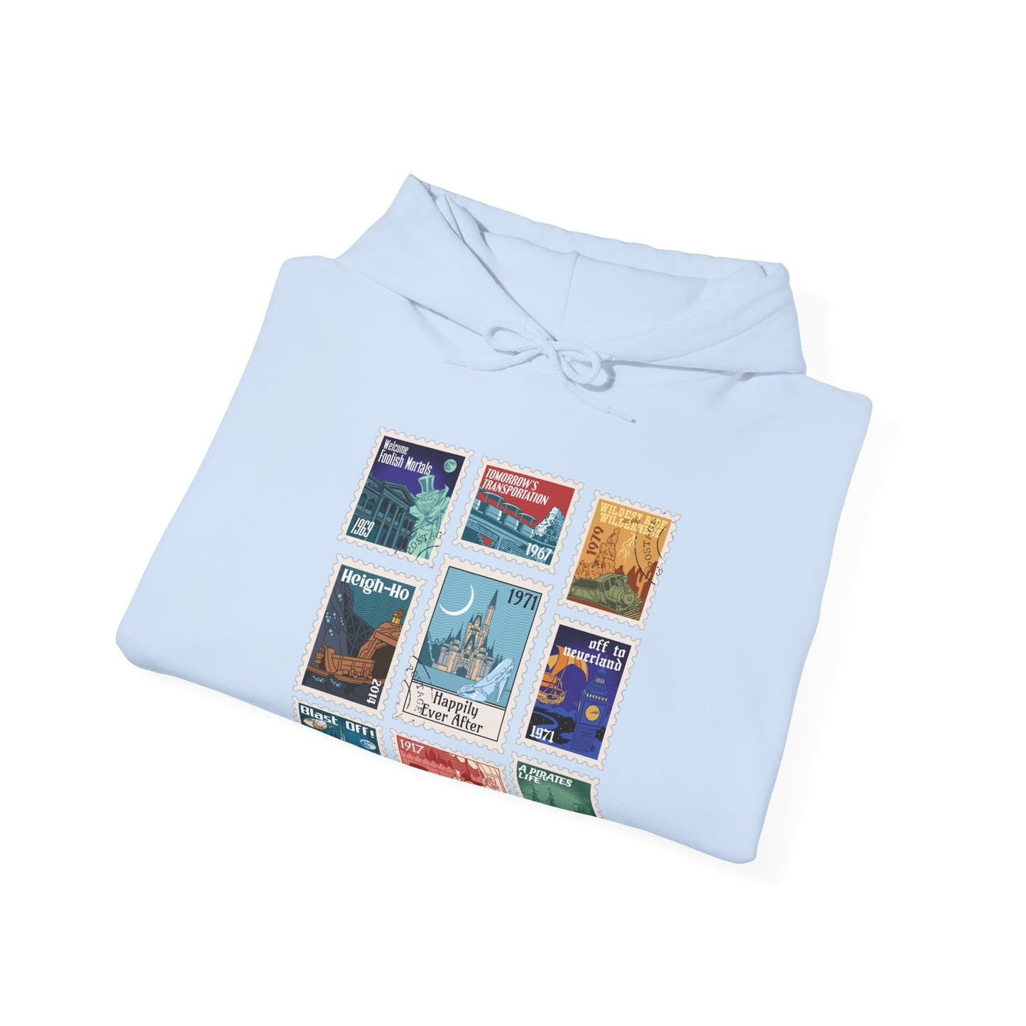 Magic Kingdom Vintage Stamps - Adult Hoodie Sweatshirt