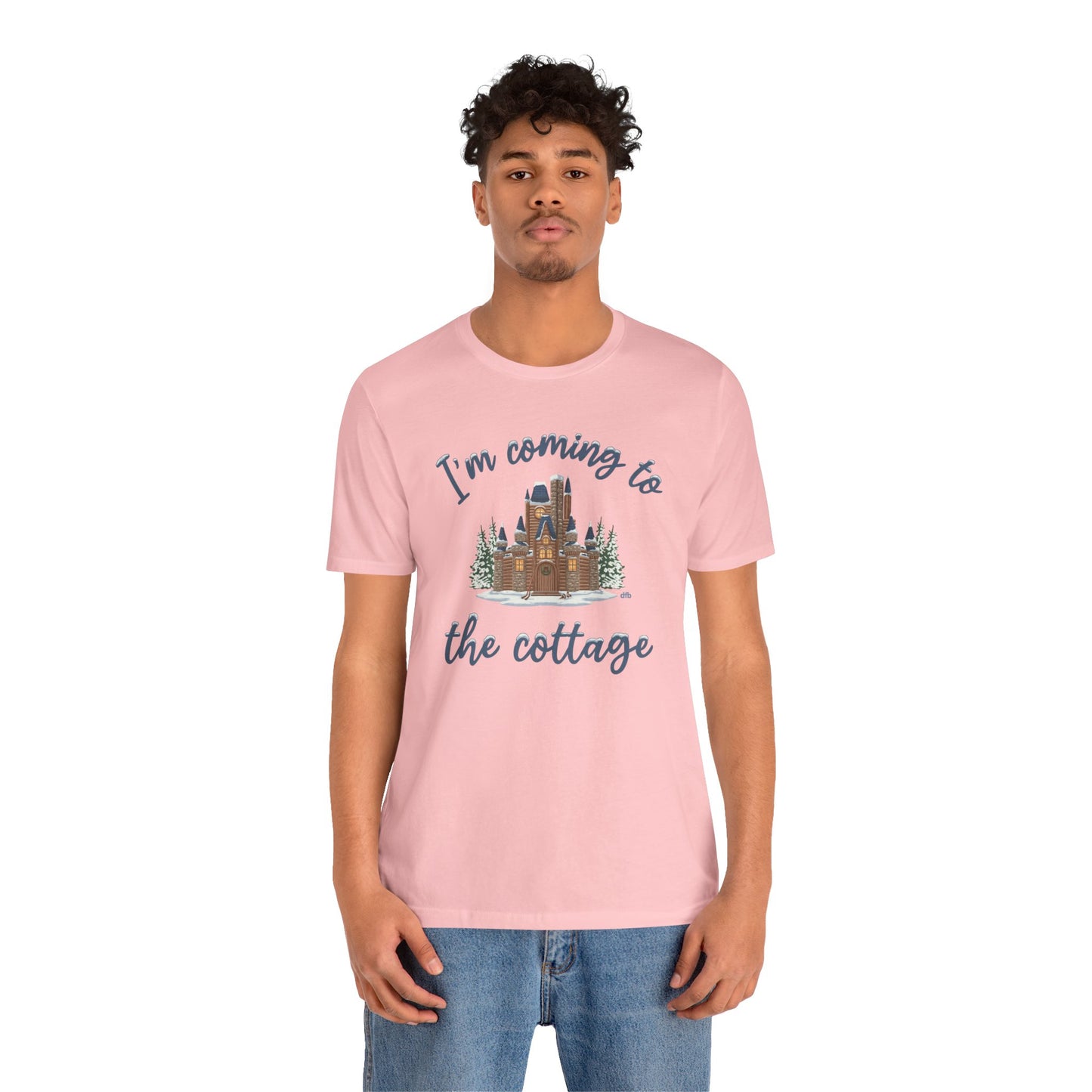 Snowy Cabin Castle, I'm Coming to the Cottage - Adult Tee Shirt