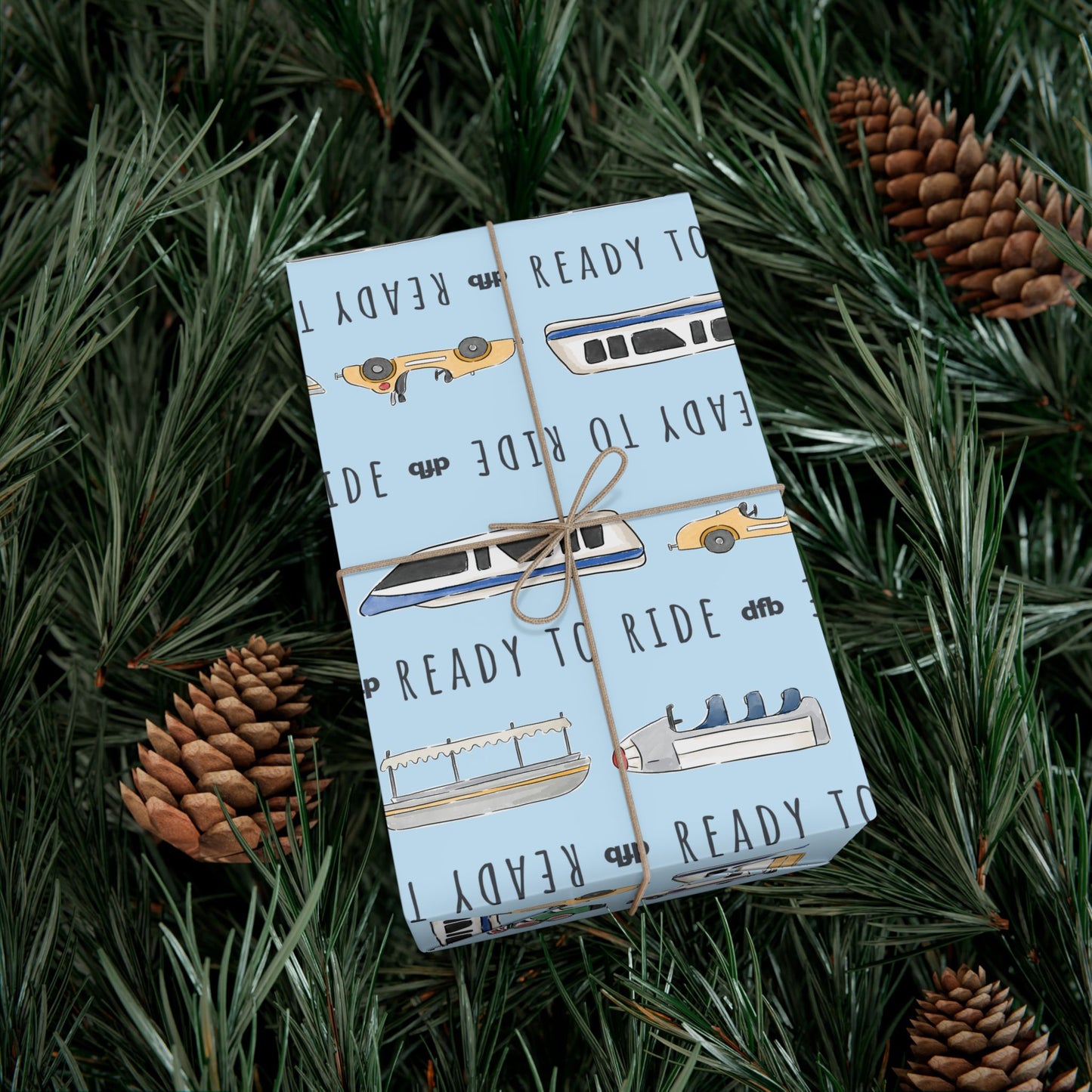 Ready to Ride, Light Blue Background - Gift Wrap Papers