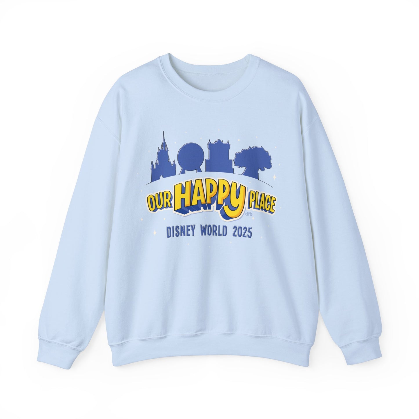 Our Happy Place 2025 - Family Matching Tee - Adult Crewneck Sweatshirt