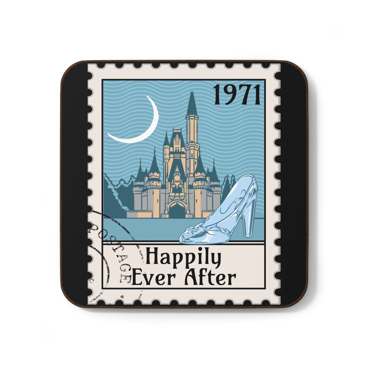 Magic Kingdom Vintage Stamps - Hardboard Back Coaster