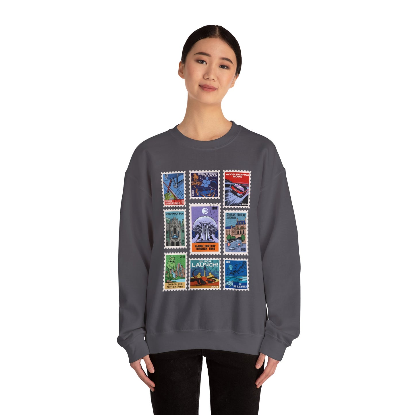 EPCOT Vintage Stamps - Adult Crewneck Sweatshirt