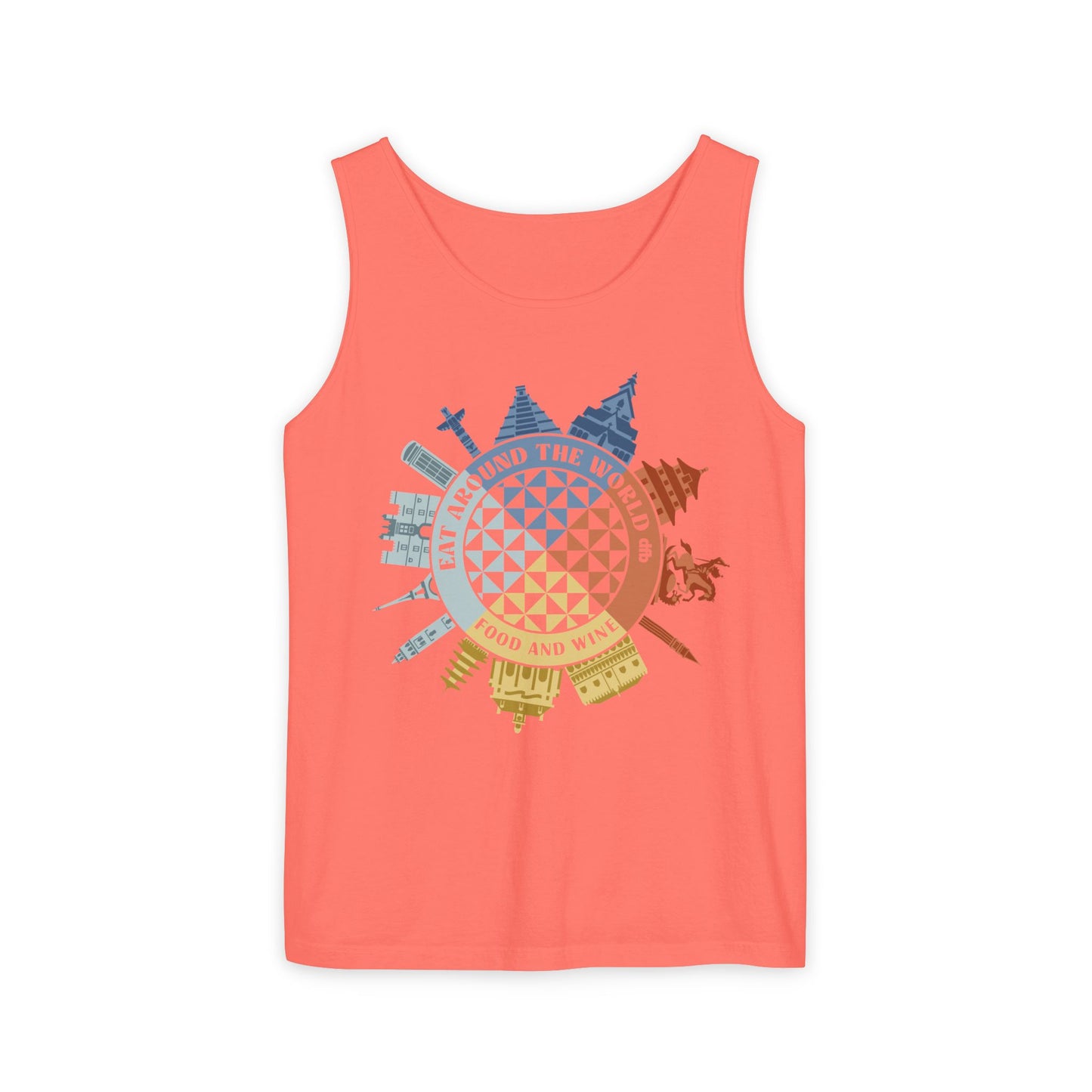 Food & Wine Compass - Unisex Garment-Dyed Tank Top