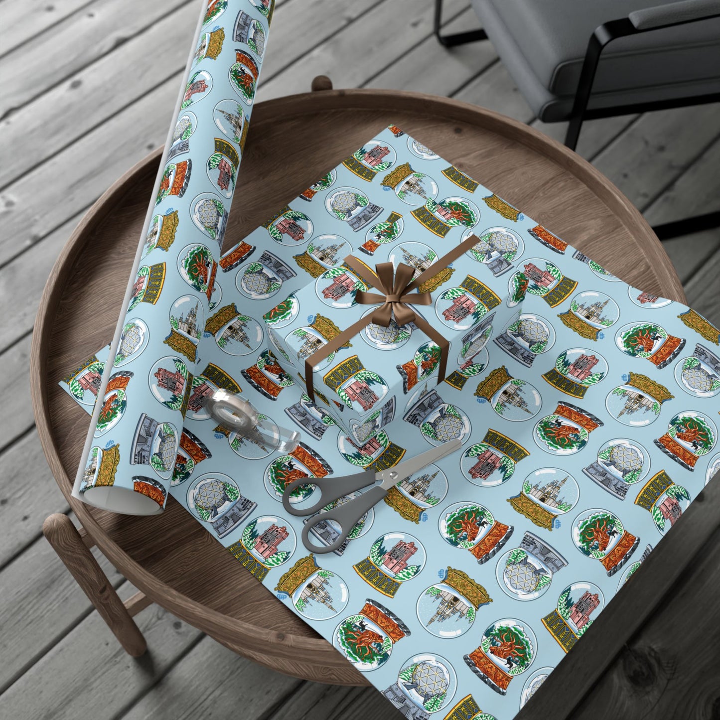 Snowglobes Park Landmarks - Gift Wrap Papers