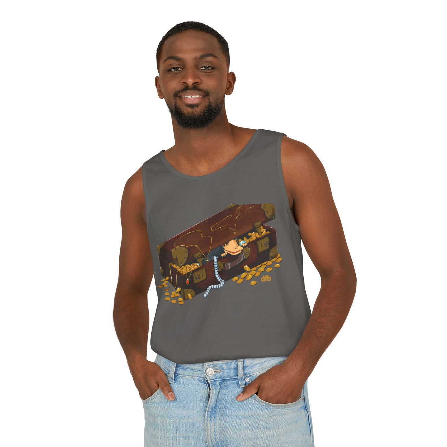 Niffler in a Suitcase - Unisex Garment-Dyed Tank Top