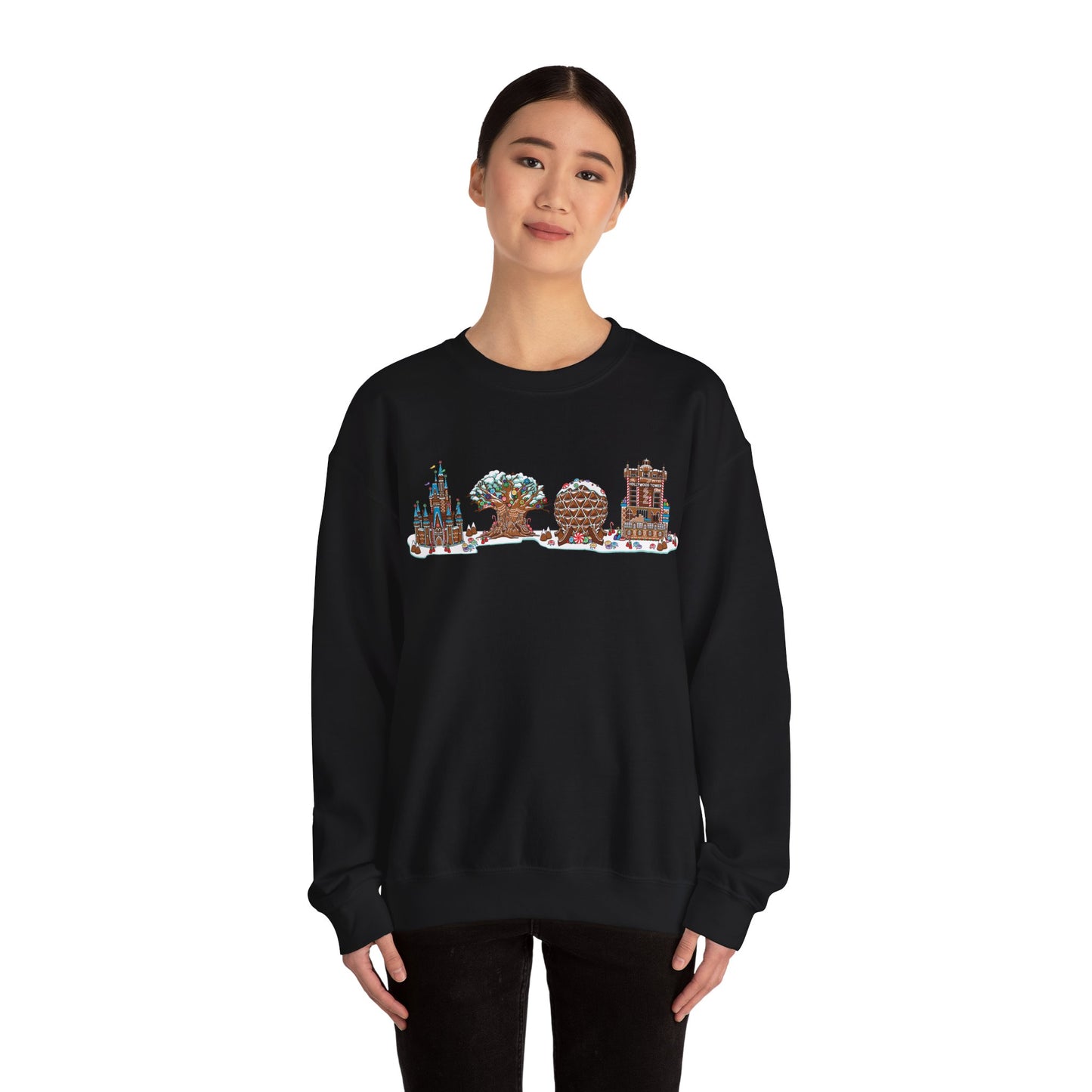 Gingerbread Park Icons - Adult Crewneck Sweatshirt