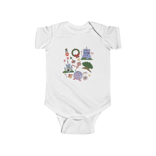 Park Icons Vintage Ornaments - Baby Onesie