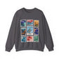 Magic Kingdom Vintage Stamps - Adult Crewneck Sweatshirt